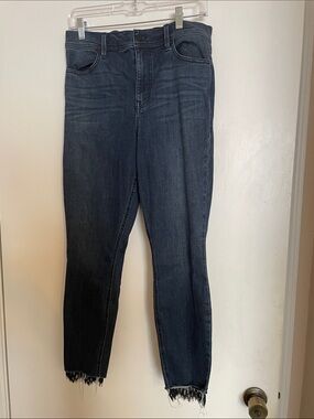 Level 99 Dark Wash Ankle Jeans - Lace Hem